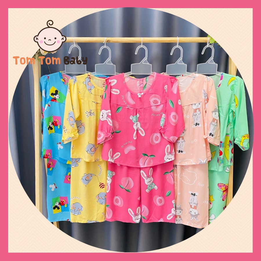 Combo 2 bộ TOLE, LANH TAY DÀI BÉ GÁI - bộ đồ bộ bé gái chất vải tole, lanh 2 da mềm, mịn, mát, hàng Việt Nam chất lượng