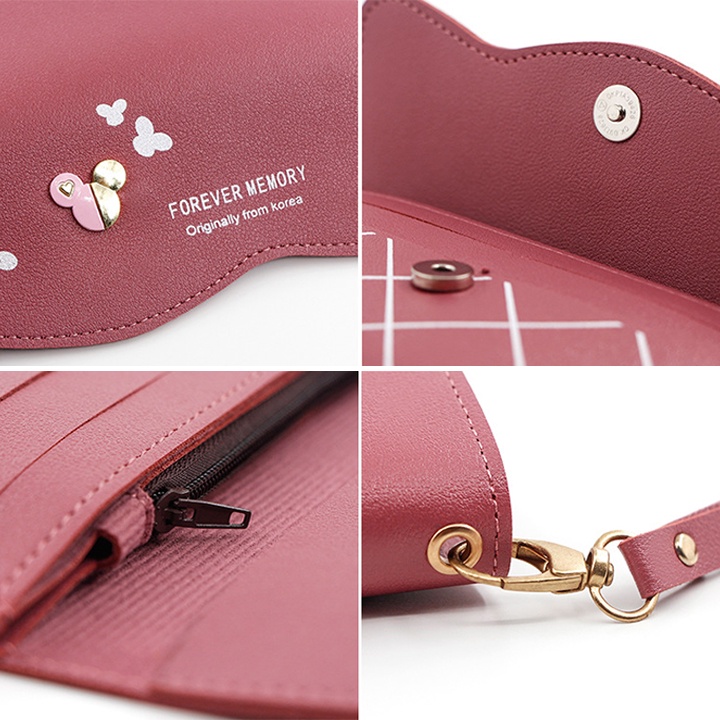 Ví Nữ Cầm Tay Dáng Dài Kẻ Caro Đẹp R523 Menbense Thời Trang Hàn Quốc Nhiều Ngăn Đựng Tiền