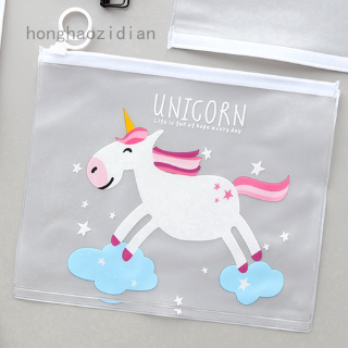 Bìa đựng tài liệu khổ A4 trong suốt họa tiết kỳ lân nhiều màu sắc