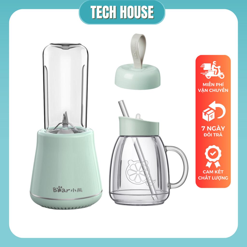 Máy xay sinh tố đa năng cầm tay Bear LLJ-D04A1 gồm 2 cốc đựng màu xanh mint