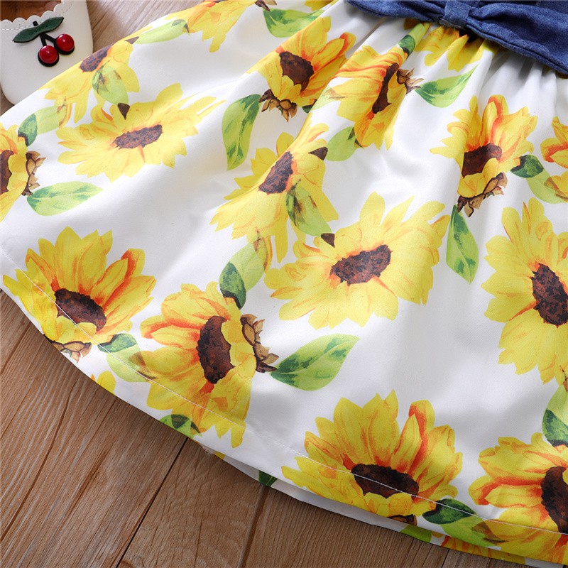 Mikrdoo Họa Tay Ngắn Tiết Hoa Đầm Cho Bé Gái Sơ Sinh