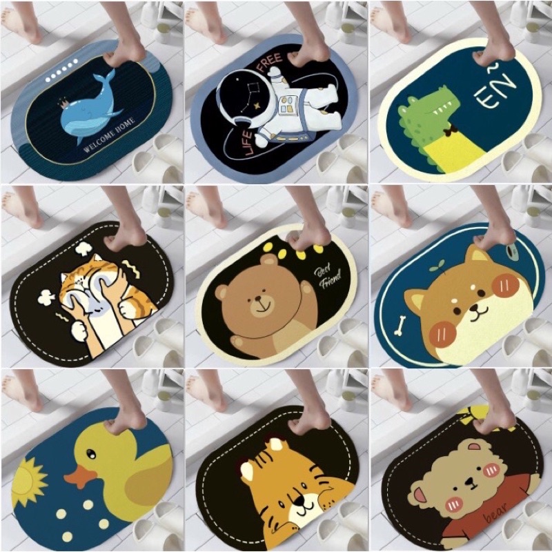 Thảm lau chân chống trượt thấm nước CUTE