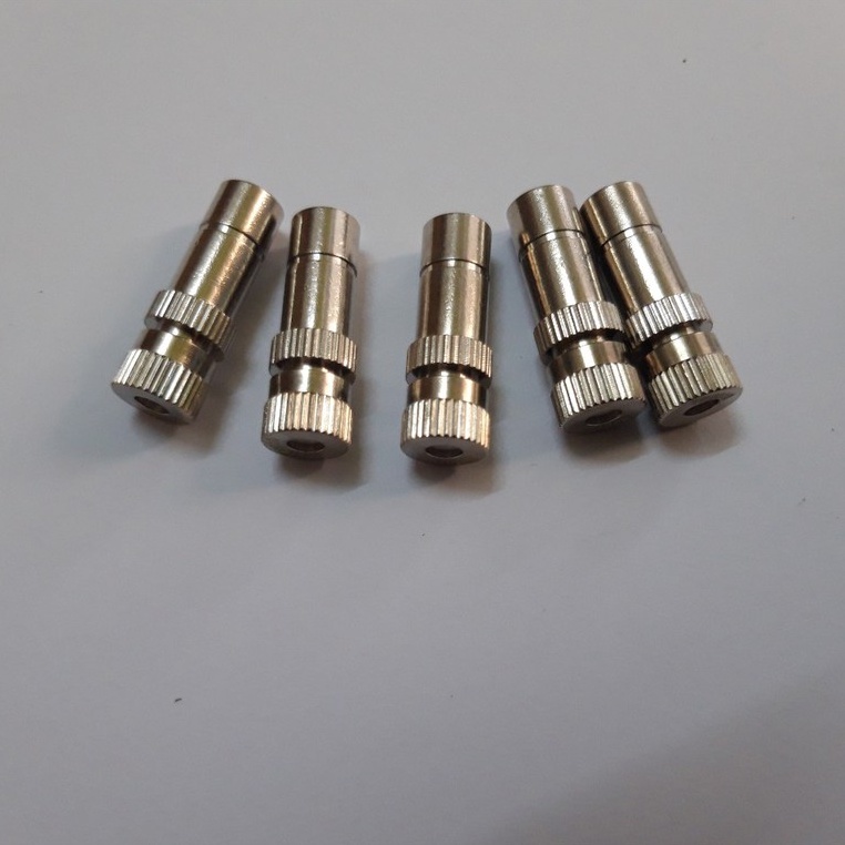 Béc phun sương đồng phủ niken gài nhanh dây 8mm dùng phun sương làm mát hoặc tưới lan, béc phun sương thông minh