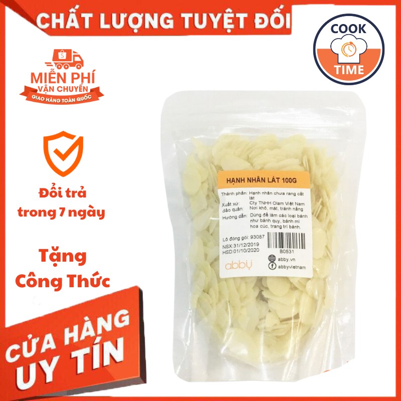 100g Hạnh nhân lát Mỹ rang tự nhiên, không tẩm ướp 8 công dụng - Cooktime.vn