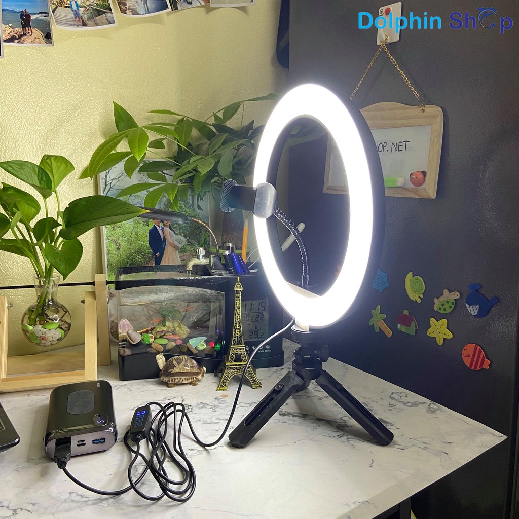 [ Hàng loại 1]  Đèn Livestream Size 26cm Để Bàn, Make Up Trang Điểm, Chụp Ảnh Sản Phẩm, Bán Hàng Online