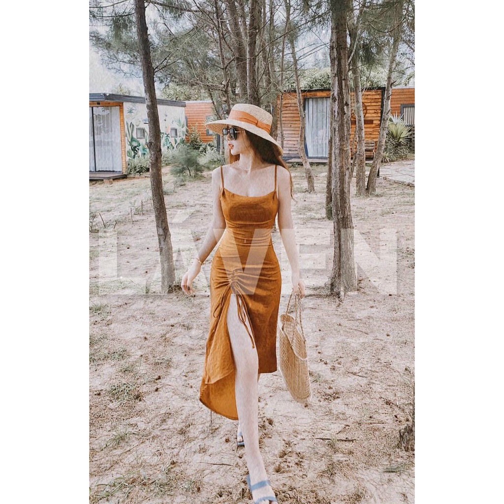 Đầm maxi hai dây tôn dáng có mút ngực