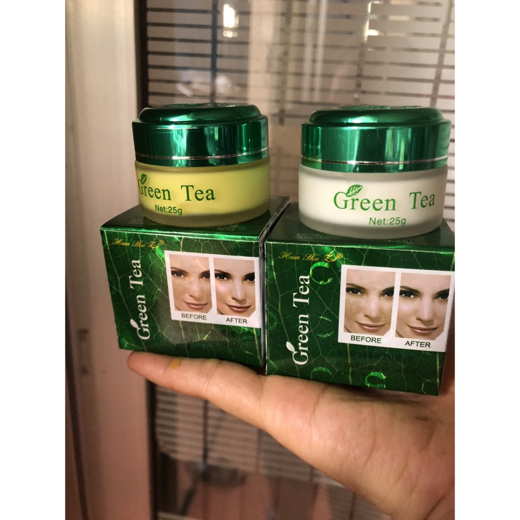 Kem Green Tea Hua shu li Seven Day dưỡng Trắng Da trà xanh dành cho da nám và tàn nhang