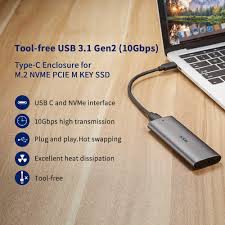 SSD Box chuyển M.2 NVMe SSD PCIe sang ổ cứng di động - SSK HE-C327 chuẩn Type-C và USB 3.0