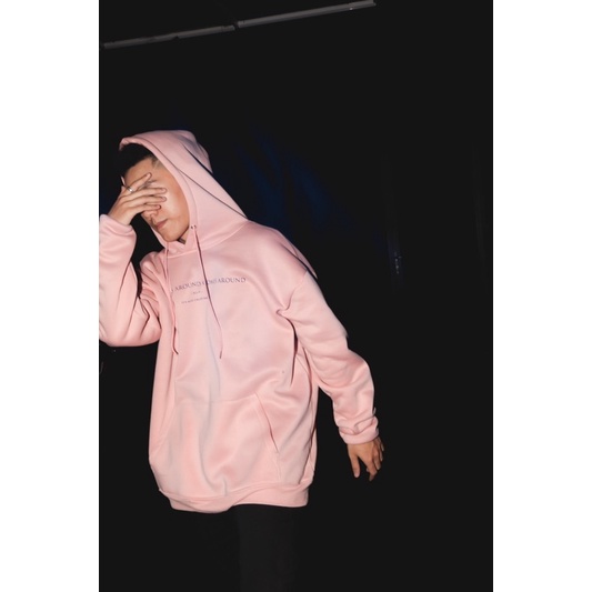 Áo hoodie nỉ bông nam nữ KARMA be & hồng | KARMA UNISEX HOODIE