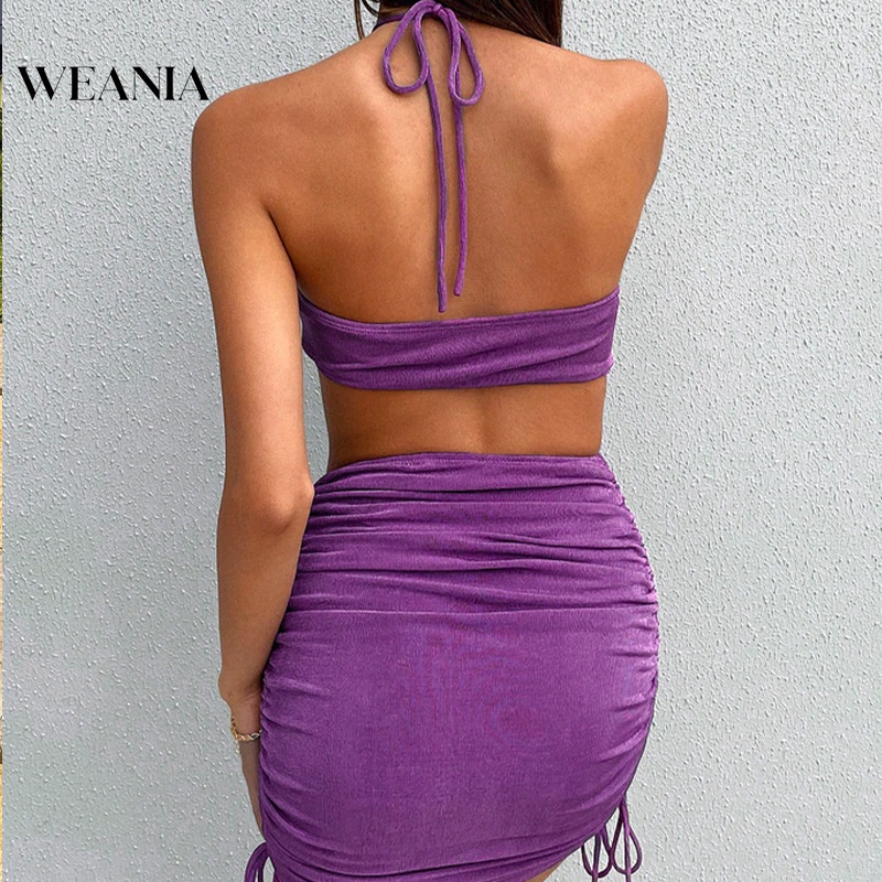 Đầm Dây Rút Hở Lưng Phong Cách Quyến Rũ Cho Nữ