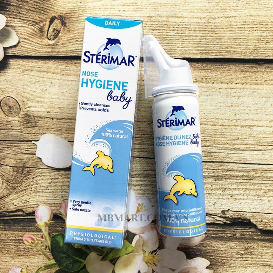 Xịt mũi cá heo Sterimar Baby Pháp - 50ml Giúp làm sạch mũi cho bé [HÀNG CHÍNH HÃNG]