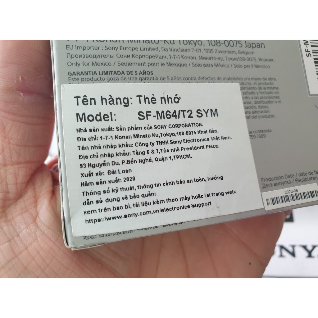 Sony SDXC 64GB 277MB/s (150MB/s) (SF-M64/T2) | BigBuy360 - bigbuy360.vn