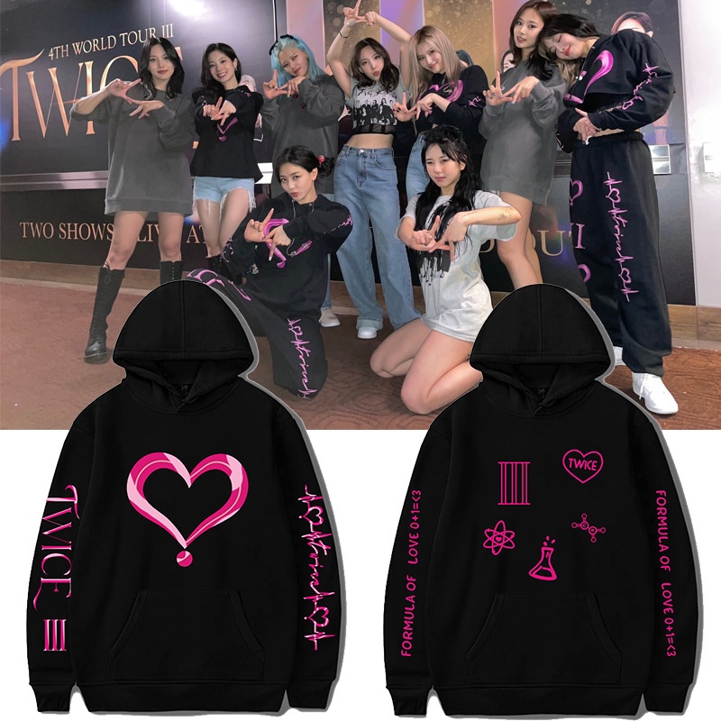 Áo Hoodie Dài Tay In Tên Các Thành Viên Nhóm Nhạc TWICE 4TH WORLD TOUR