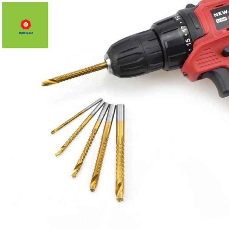 Bộ 6 mũi khoan cưa,mũi khoan khoét rãnh phủ Titanium