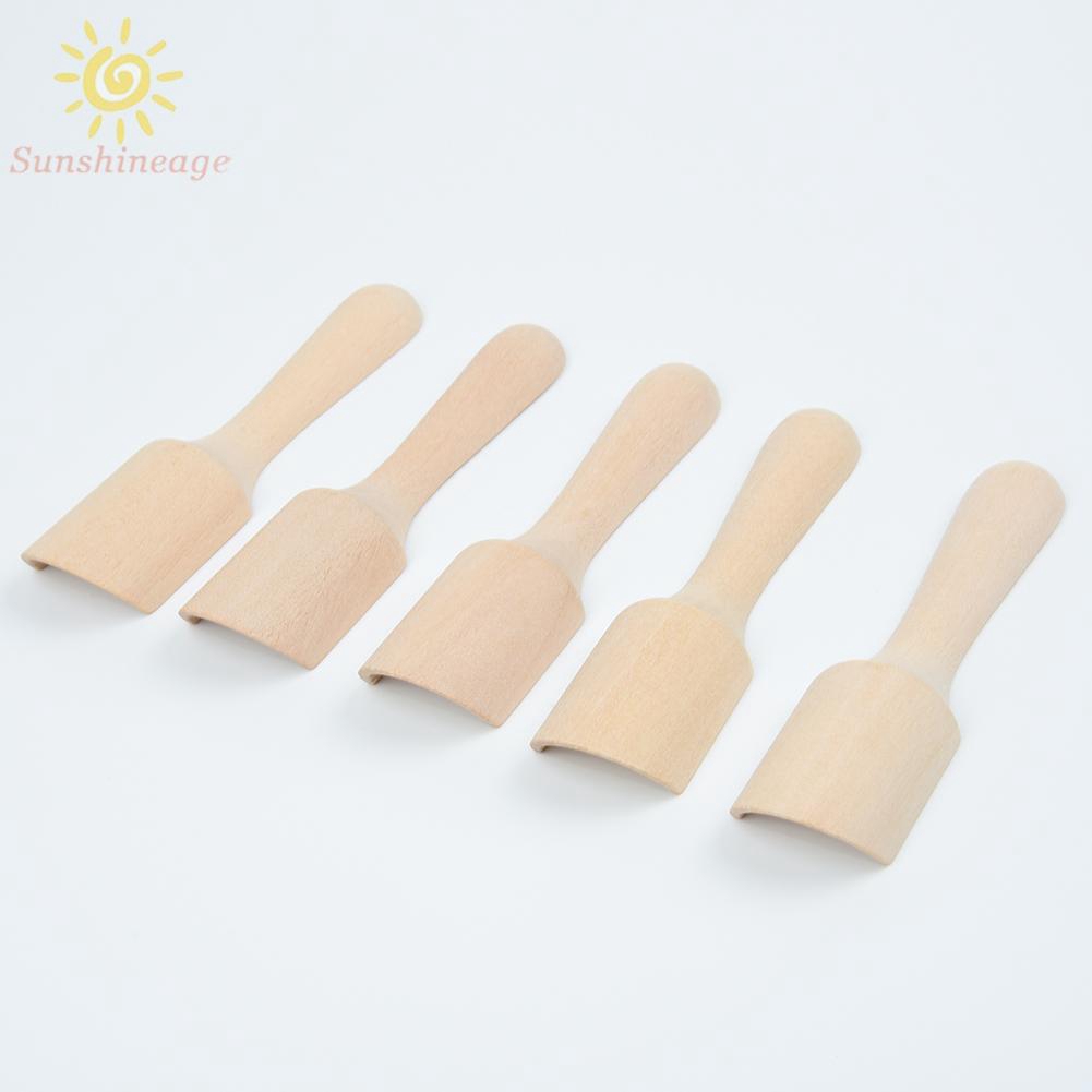 Mới Set 5 Muỗng Gỗ Múc Trà / Cà Phê / Mật Ong Mini Thông Dụng