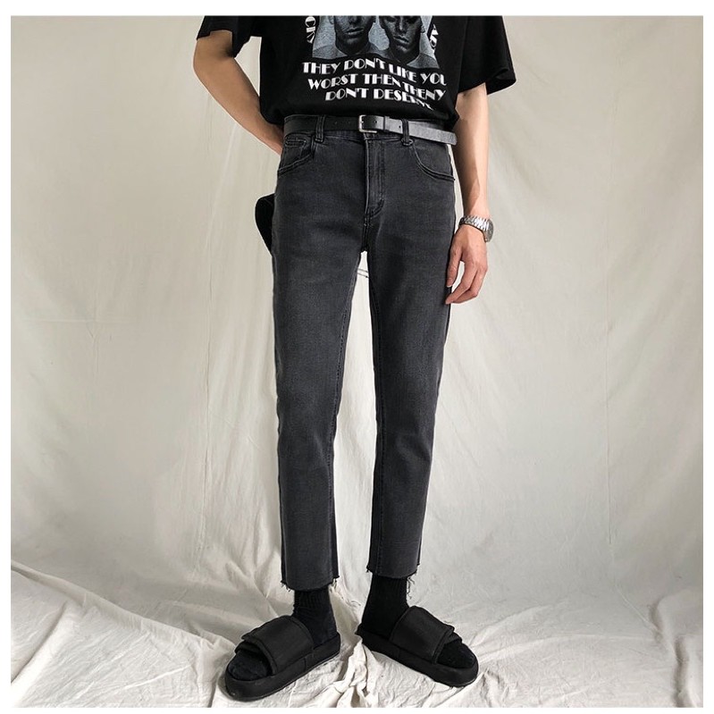 QUẦN JEANS SKINNY XÁM TRƠN CO DÃN