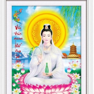 Tranh đính đá mẹ  quan  âm