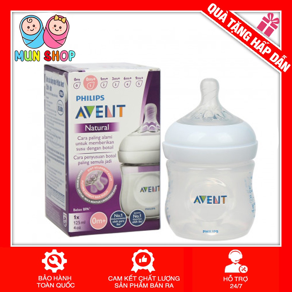 Bình Sữa Philips Avent Natural 125ml / 260ml / 330ml Bằng Nhựa PP, Không Có BPA {ĐẢM BẢO CHÍNH HÃNG}