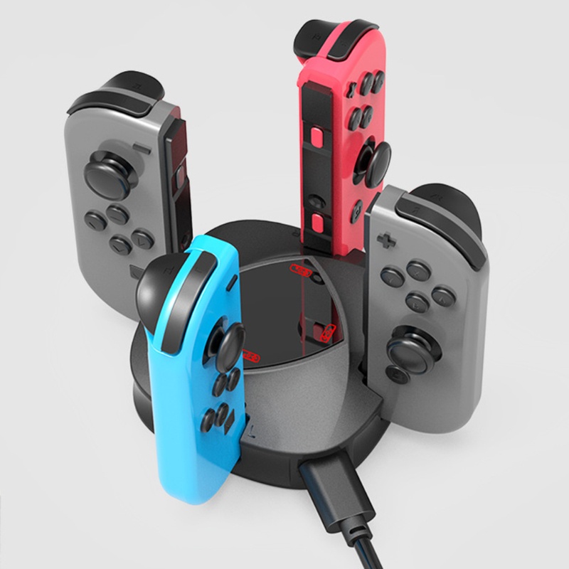 Đế Sạc Đứng 4 Trong 1 Có Đèn LED Chỉ Báo Cho Tay Cầm Chơi Game Switch Joy Con