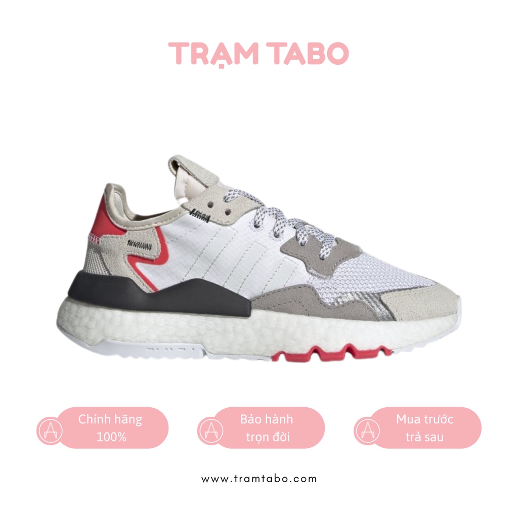 F34123 - GIÀY NAM ADIDAS NITE JOGGER LIGHT GREY RED - MÀU XÁM/ĐỎ