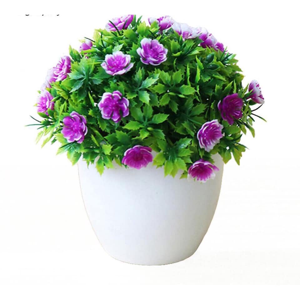 Chậu cây hoa giả mini để bàn trang trí siêu đẹp milkdecor- 01