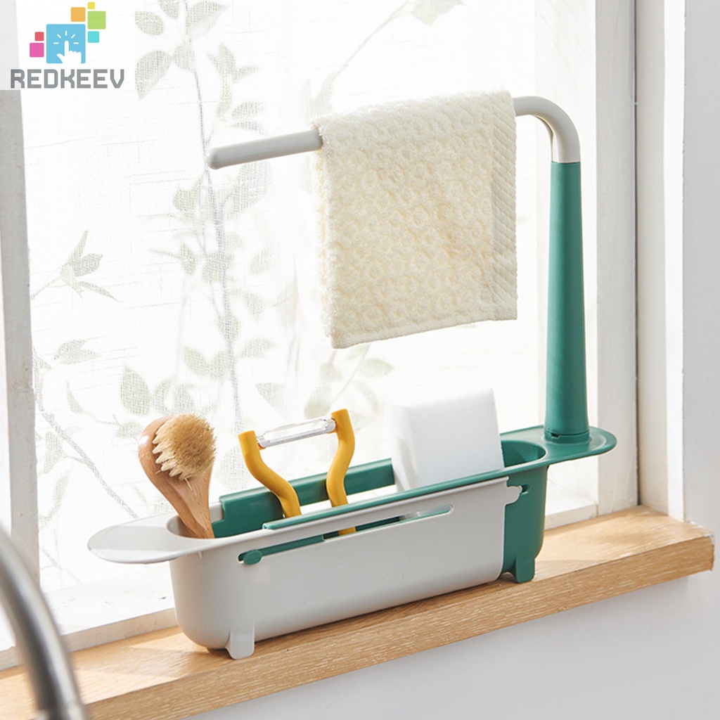 Giá đỡ đựng mút rửa chén bằng nhựa điều chỉnh được