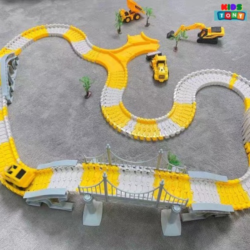 Bộ lắp ráp đường đua ô tô sáng tạo,đường ray ô tô xe lửa cáo cấp quà tặng cho các bé