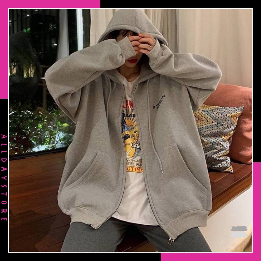 Áo khoác nỉ D-Yangjun Ulzzang,form rộng unisex