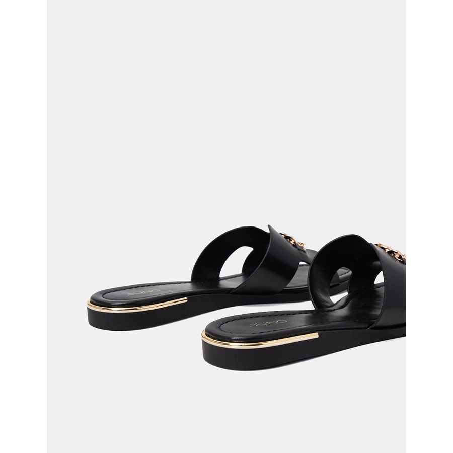 Giày Sandal 3cm Nữ JUNO Slip-On Trang Trí Xích Kim Loại SD03059