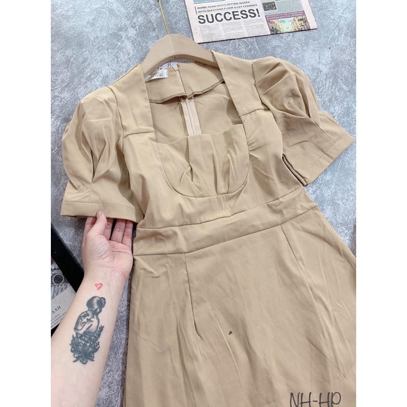 VÁY CỔ U TAY BỒNG DÁNG A | BigBuy360 - bigbuy360.vn