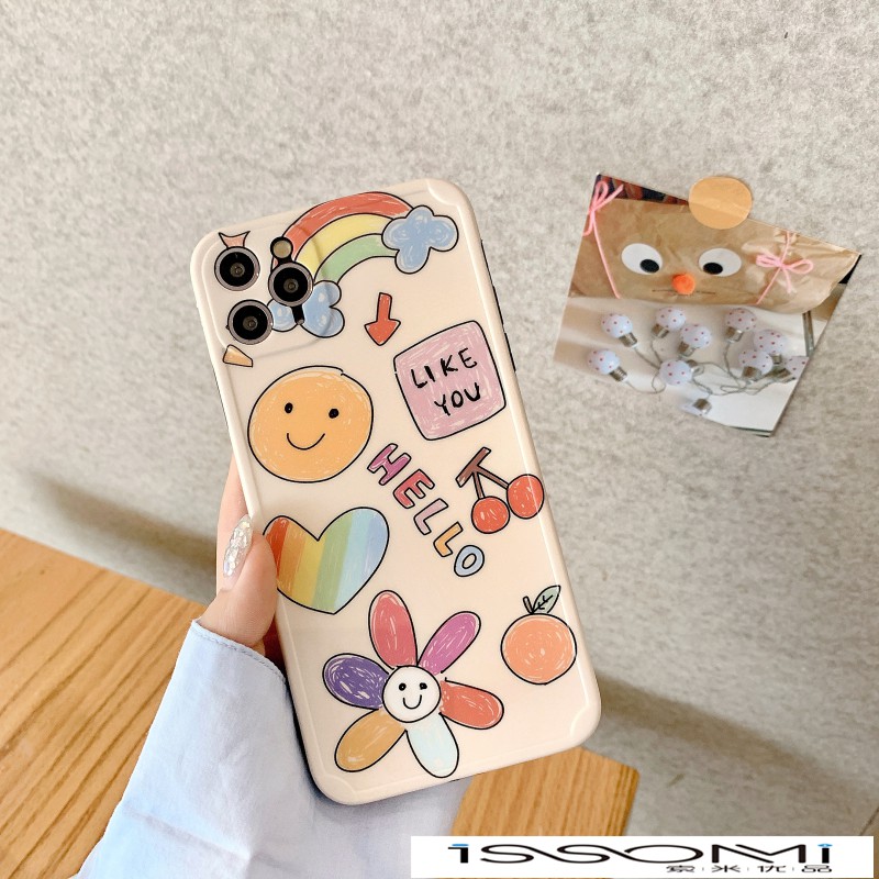 Ốp Điện Thoại In Hình Mặt Cười Cầu Vồng Graffiti Cho Apple X Xs 11pro Max | BigBuy360 - bigbuy360.vn