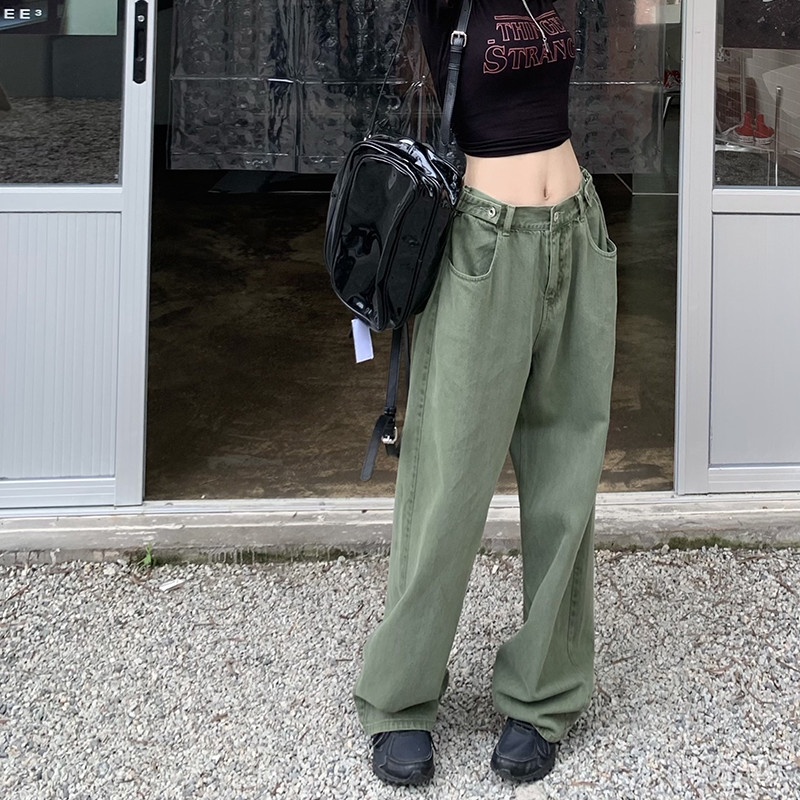 Quần Jean Nữ Lưng Cao Ống Rộng