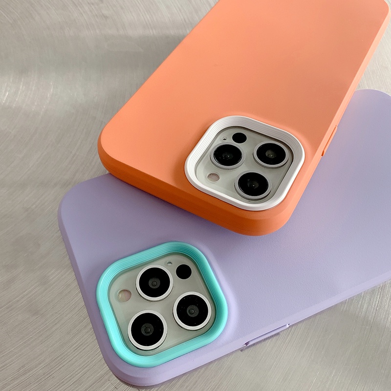 Ốp Điện Thoại Silicon Mềm Chống Rơi Màu Trơn Đơn Giản Cho iPhone 14 Pro Max 13 Pro Max 12 Pro Max 11 Pro Max 7 8 Plus