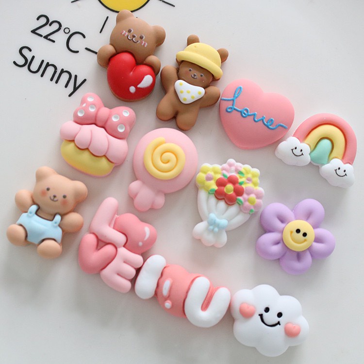 Charm (C562) slime/ Dụng Cụ Charm Trang Trí  [Ko Keo &amp; Nút] Chủ Đề Tình Yêu Cute - Giá 1 cái