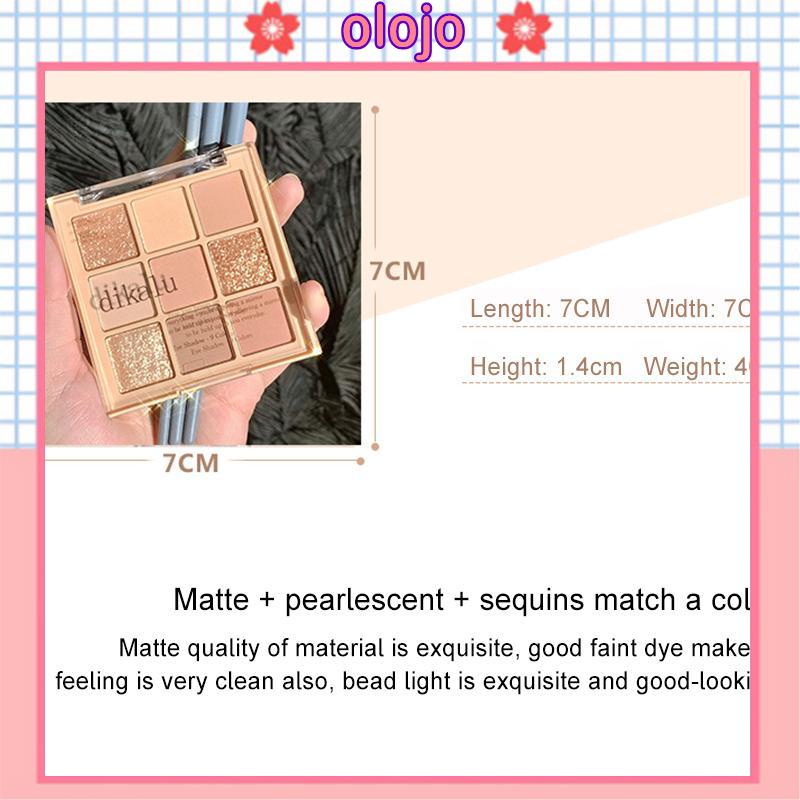 ⚜️Phấn Mắt DIKALU 9 Ô Với Các Tone Màu SIÊU HOT - Bảng Phấn Mắt Có Nhũ Lấp Lánh, Phấn Mắt Nội Địa Trung