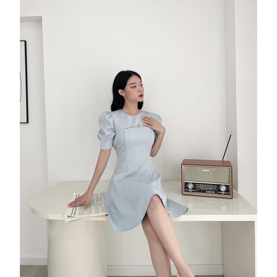BBSTORE'S Đầm Xoè Dự Tiệc Phối Ren Sang Trọng -D943