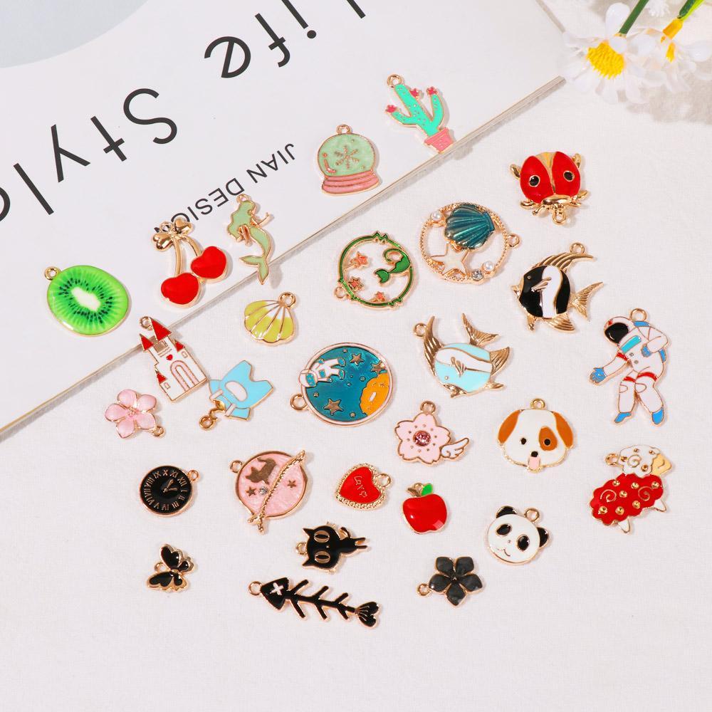 MELODG Set 31 Mặt Dây Chuyền Tráng Men Làm Trang Sức Thủ Công DIY