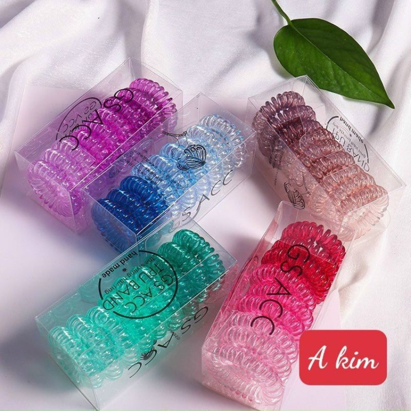 Hộp 9 Dây Buộc Tóc HGVN Hình Lò Xo Thời Trang Cho Nữ