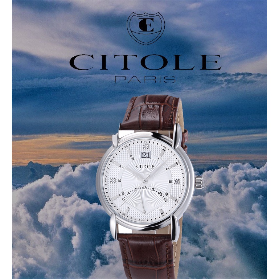 Đồng Hồ Nam Chính Hãng *CITOLE – PARIS* CT – 5063GNSS. Vỏ Thép 316L,Dây Da, Kính Cường Lực, C Nước 5ATM. Bảo Hành 2Năm