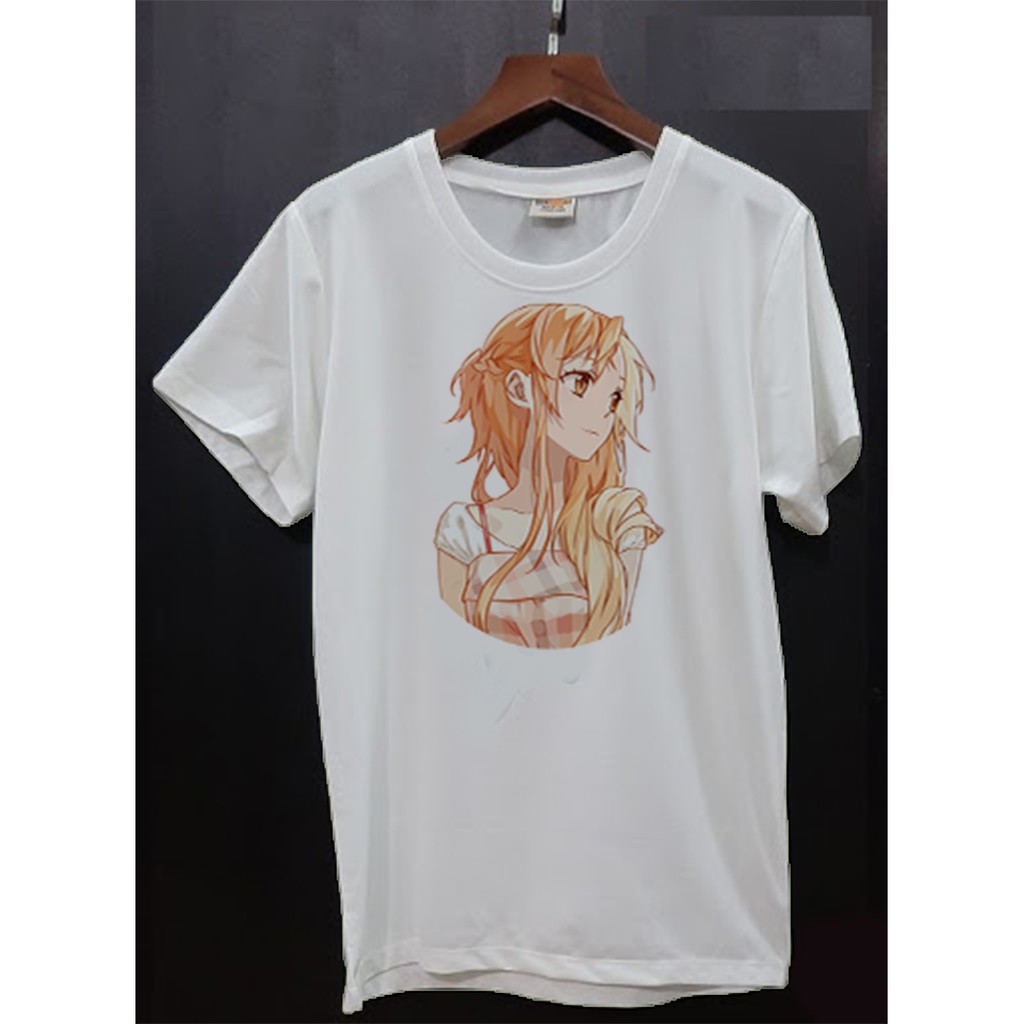 Áo thun Cotton Unisex - Nhân vật Asuna Yuuki - Chibi - Asuna Yuuki mỉm cười