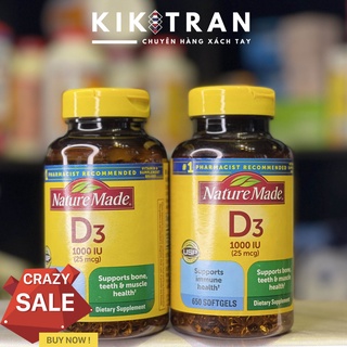 Vitamin d3 nature made 1000iu 650 viên