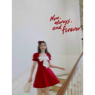 ĐẦM ĐỎ CỔ U NƠ NGỰC