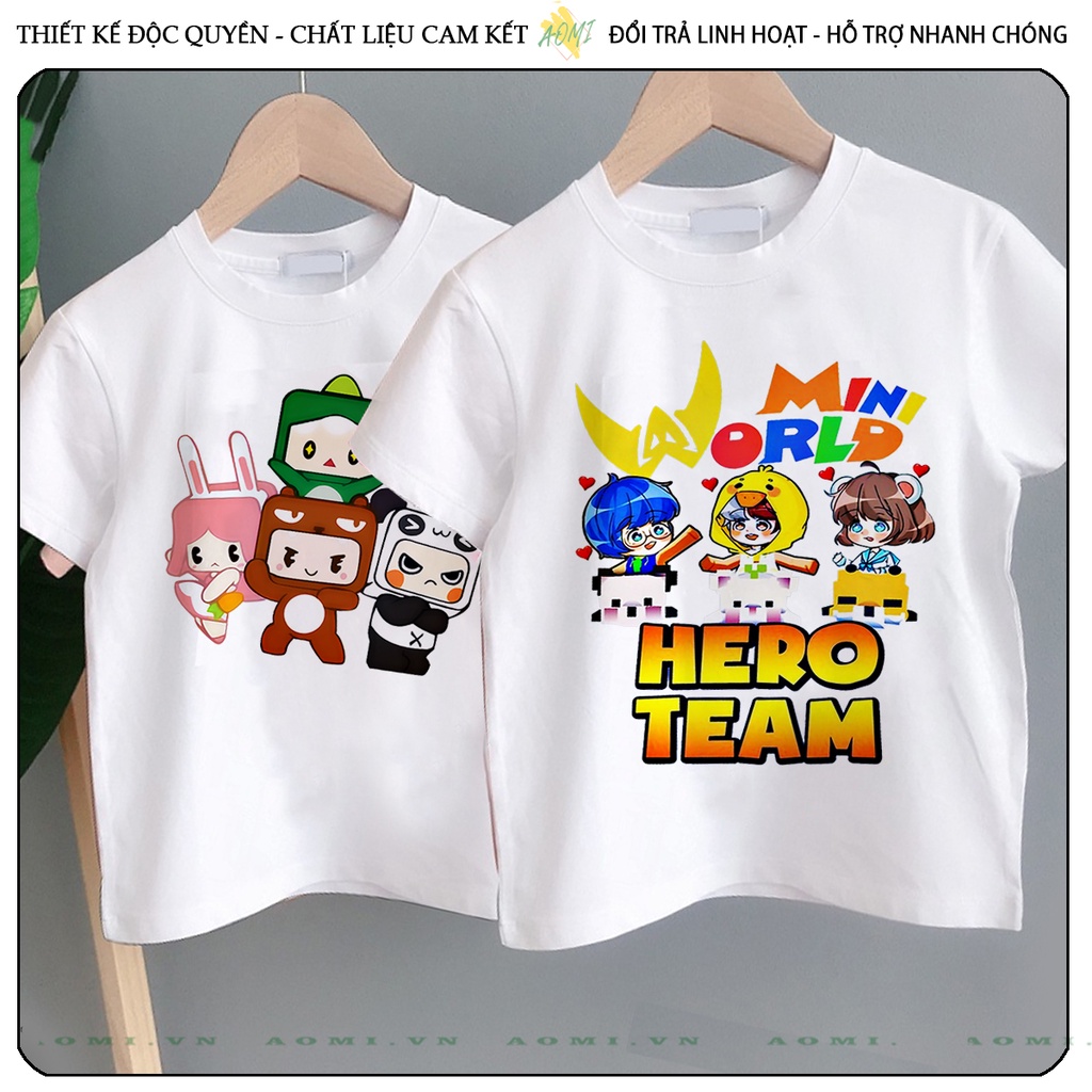 ÁO THUN HERO TEAM TRẮNG PHÔNG NAM NỮ GIA ĐÌNH CẶP ĐÔI CÓ SIZE TRẺ EM CHO BÉ TRAI GÁI AOMIVN