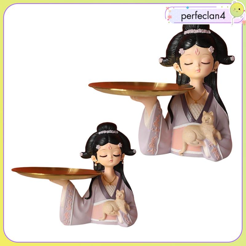 Đồ trang trí Tượng Cô Gái Hoàng Cung Bằng Nhựa Resin Thủ Công Để Bàn Trang