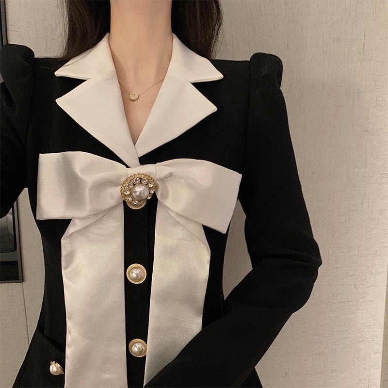 Váy thiết kế cao cấp tặng kèm tag nơ cài sang chảnh - ELISA STORE