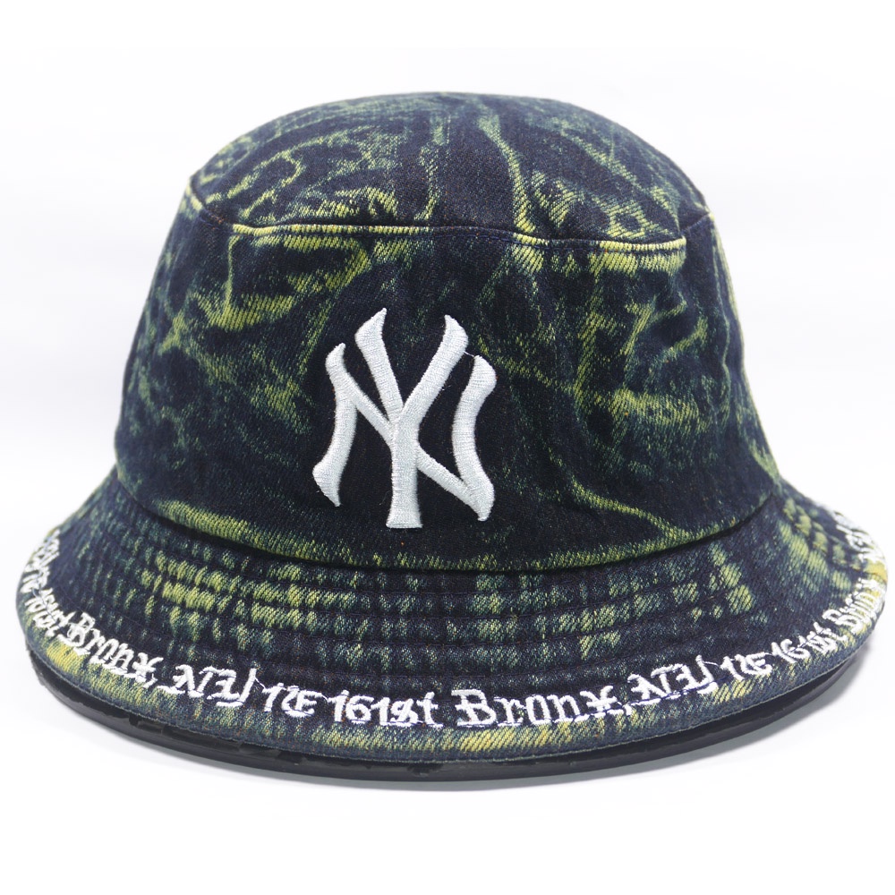 Nón bucket 2 mặt jean loang cá tính thêu chữ NY - Chất liệu vải Jeans oát mềm thích hợp cho nam và nữ