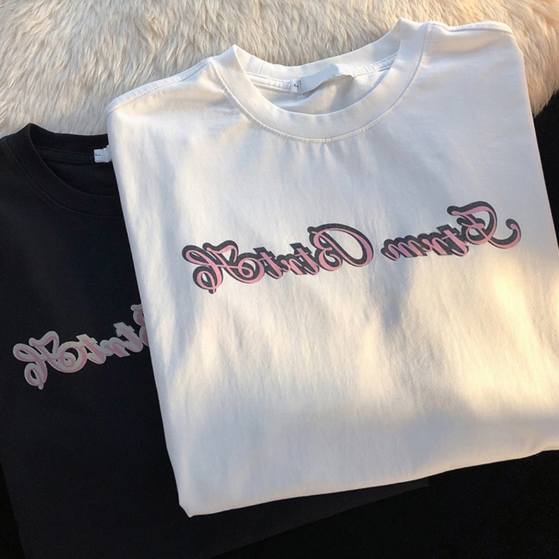 NRVP Áo Thun Mùa Hè Tay Cộc Oversize In Họa Tiết Phong Cách Hàn Quốc Cho Nam / Nữ