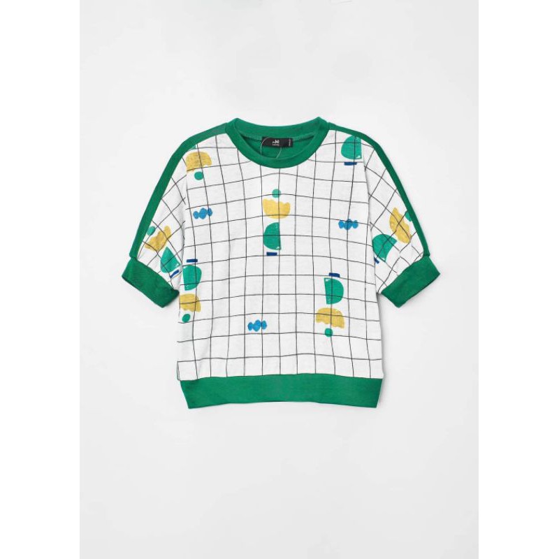 Áo phông xuất Hàn họa tiết kẻ caro cho bé trai