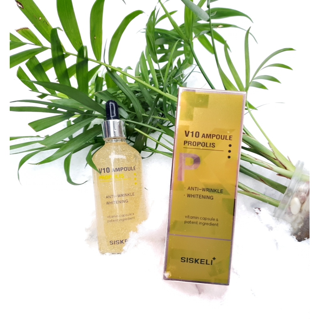 Tinh Chất Serum Keo Ong Dịu Da Dưỡng Ẩm Trắng Sáng V10 Siskeli Propolis Ampoule 100ml - KOBE YOUNG
