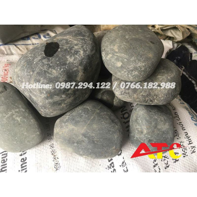 Sỏi cuội đen tự nhiên kích thước 6-10cm